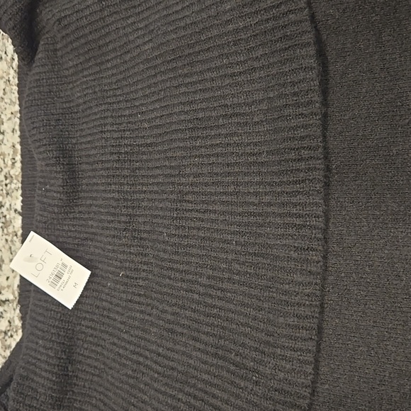 NWT. LOFT OFF THE SHOULDER FOLD OVER NECK SWEATER DRESS. MIDI. SIZE MEDIUM. - Picture 6 of 9